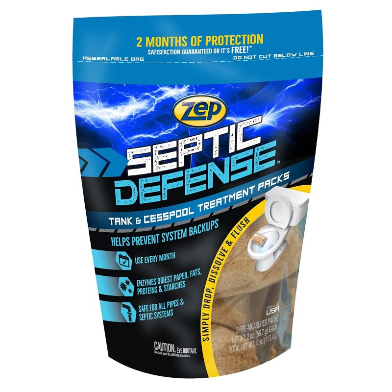Zep Septi-Pak Series ZSTP2 Septic System Treatment, Solid, Brown, Mild, 4 oz Pouch
