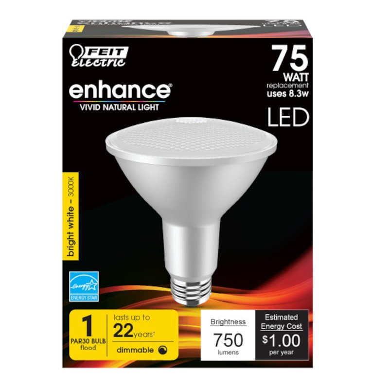 Feit Electric PAR30LDM/930CA LED Bulb, Flood/Spotlight, 750 Lumens, 120 V, PAR30 Lamp, 75 W Equivalent, E26 Lamp Base