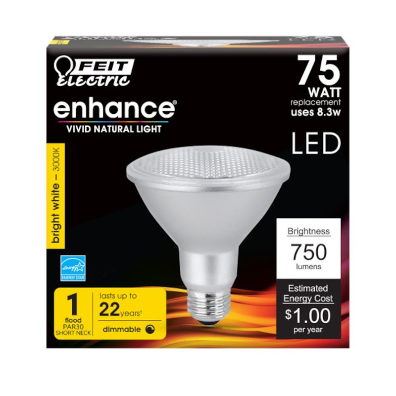 Feit Electric PAR30SDM/930CA LED Bulb, Flood/Spotlight, PAR30 Lamp, 75 W Equivalent, E26 Lamp Base, Dimmable, Frosted