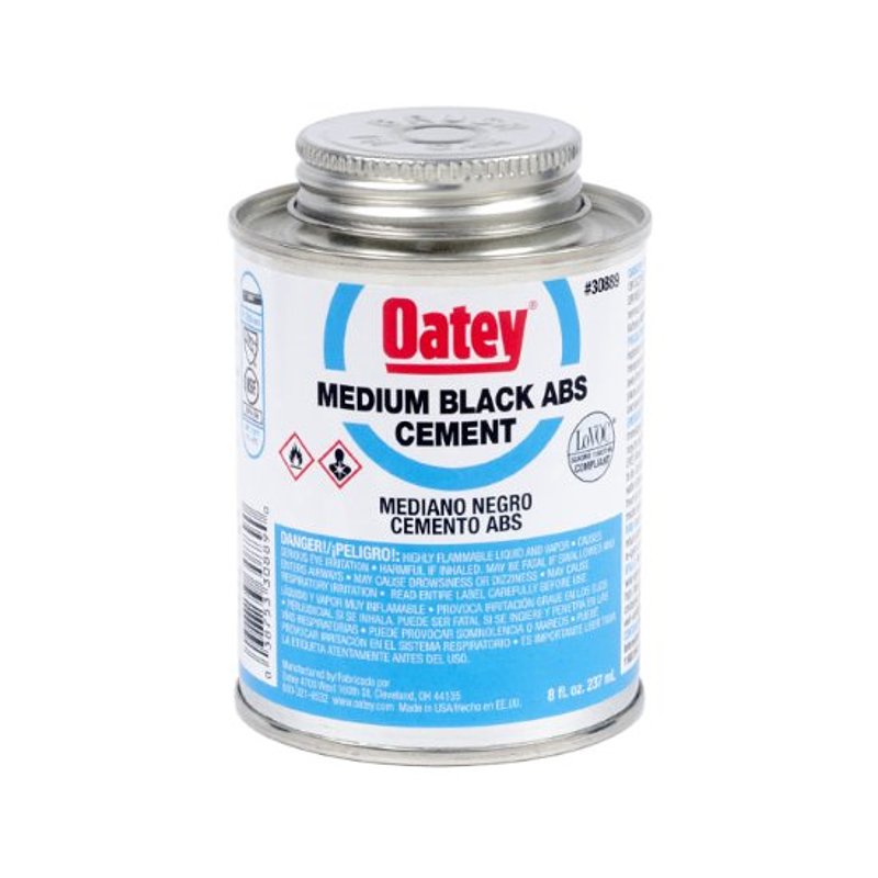 Oatey 30889 Solvent Cement, 8 oz Can, 285 g/L, Opaque Liquid, Black