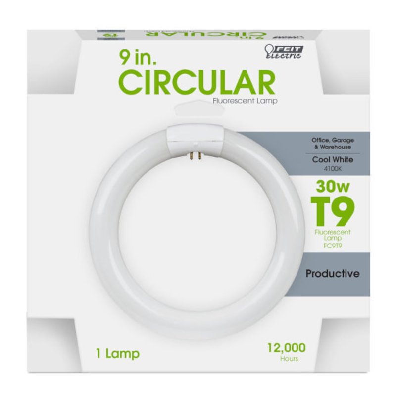 Feit Electric FC30/CW Fluorescent Bulb, 30 W, Circular Lamp, 4-Pin G10Q Lamp Base, 1550 Lumens, 4100 K Color Temp