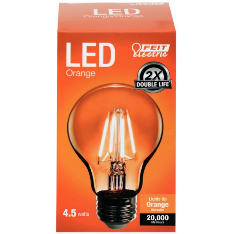 Feit Electric A19/TO/LED LED Bulb, General Purpose, 450 Lumens, 4.5 W, A19 Lamp, 25 W Equivalent, E26 Lamp Base, Clear