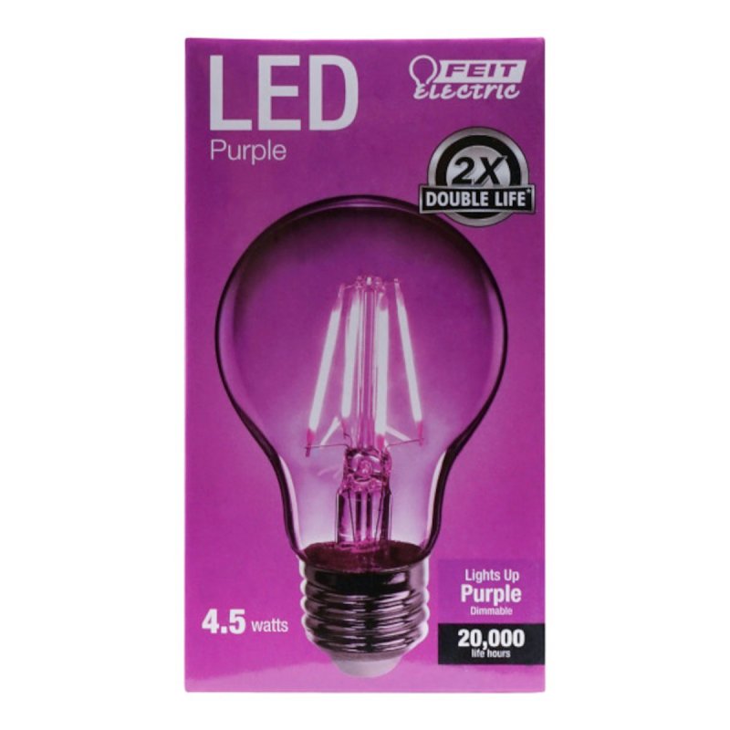 Feit Electric A19/TP/LED LED Bulb, 120 V, 450 Lumens, 4.5 W, A19 Lamp, 25 W Equivalent, E26 Lamp Base, Clear