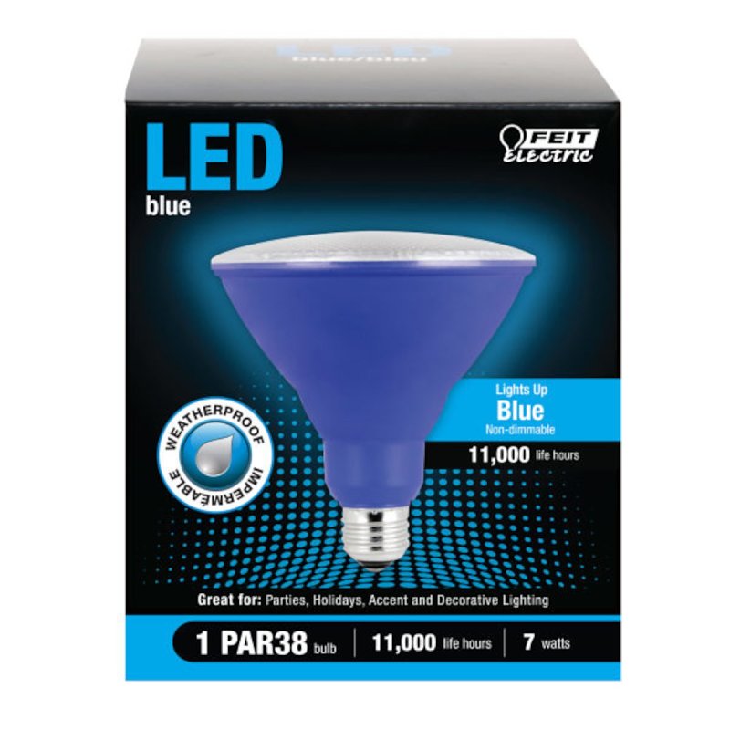 Feit Electric PAR38/B/10KLED/BX LED Bulb, Flood/Spotlight, PAR38 Lamp, E26 Lamp Base, Blue Light