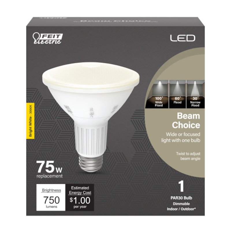 Feit Electric PAR30L/ADJ/930CA LED Bulb, Flood/Spotlight, 750 Lumens, 10 W, PAR30 Lamp, 75 W Equivalent, E26 Lamp Base