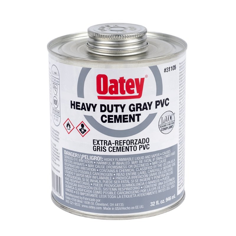 Oatey 31105 Solvent Cement, 32 oz Can, Liquid, Gray