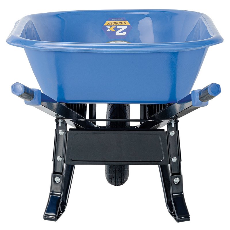 Vulcan PH6-S-OR Wheelbarrow, 6 cu-ft Volume, High-Density Polyethylene, 1-Wheel, Pneumatic Wheel, 16 in Wheel