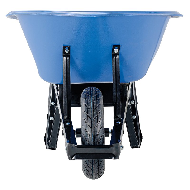 Vulcan PH6-S-OR Wheelbarrow, 6 cu-ft Volume, High-Density Polyethylene, 1-Wheel, Pneumatic Wheel, 16 in Wheel