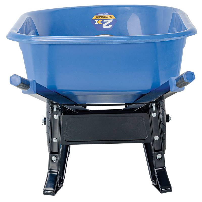 Vulcan PH7-S-2W-OR Wheelbarrow, 7 cu-ft Volume, High-Density Polyethylene, 2-Wheel, Pneumatic Wheel, 16 in Wheel