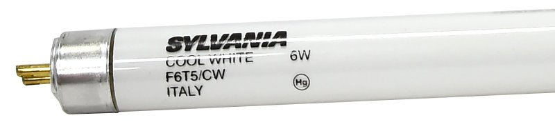 Sylvania 20619 Fluorescent Bulb, 6 W, T5 Lamp, Miniature G5 Lamp Base, 270 Lumens, 4200 K Color Temp, Cool White Light