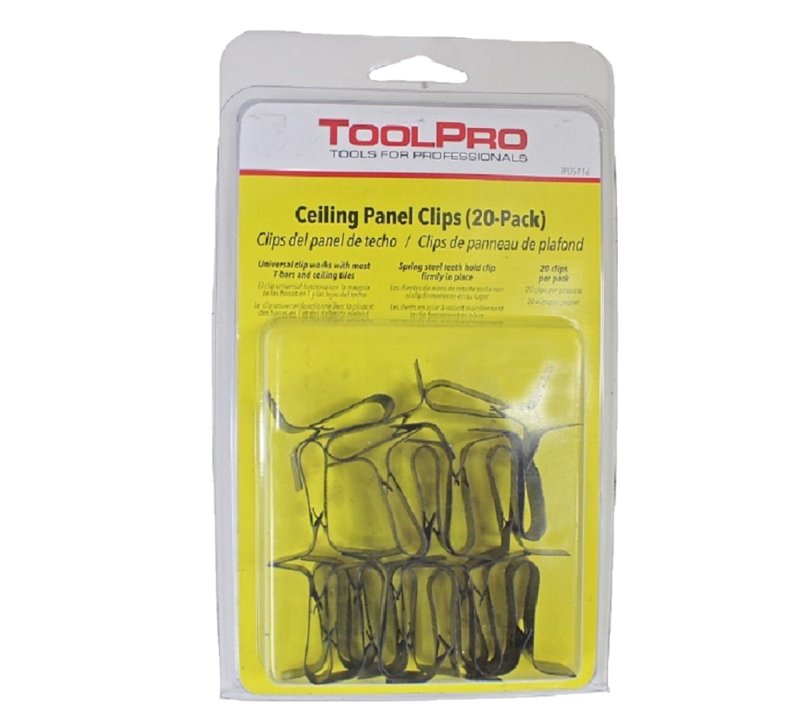 Toolpro TP05116 Ceiling Panel Clip, Steel, Black, For: T-Bars and Ceiling Tiles