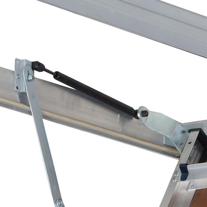 Louisville Fire-Rated Series AL2240MG-FT Attic Ladder, 7 ft 8 in to 10 ft 3 in H Ceiling, 22-1/2 x 54 in Ceiling Opening