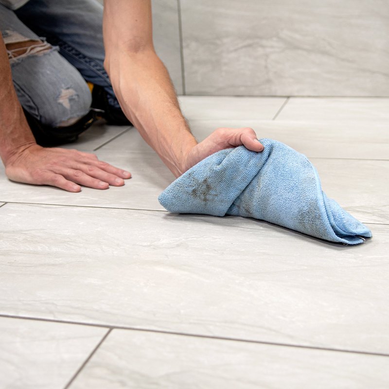 QEP 70018 Grout Cleaning Cloth, 18 in L, 18 in W, Microfiber, Blue
