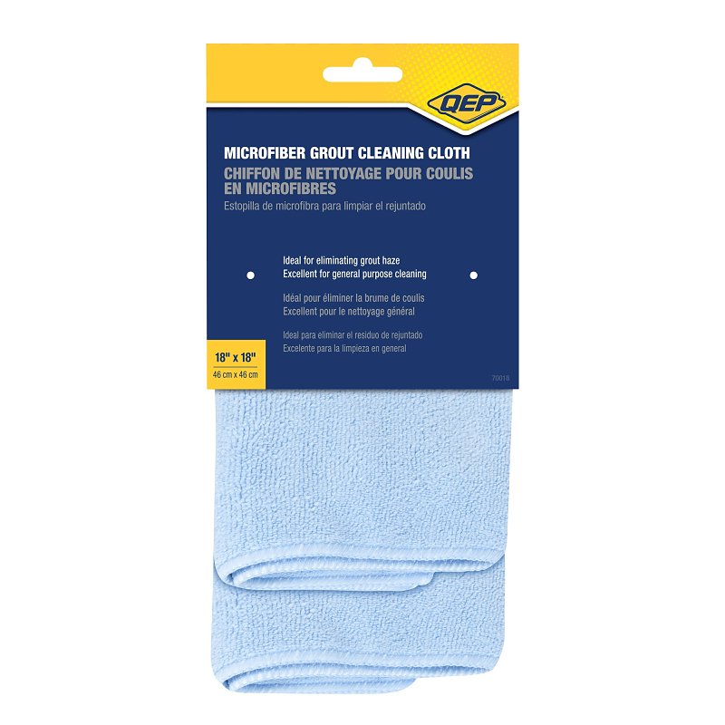 QEP 70018 Grout Cleaning Cloth, 18 in L, 18 in W, Microfiber, Blue