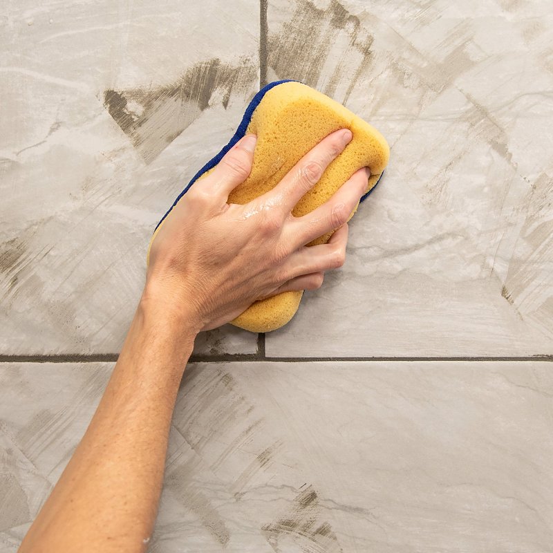 QEP 70010 Polishing Sponge, 7-1/2 in L, 5-1/2 in W, 2 in Thick, Microfiber, Blue/Yellow