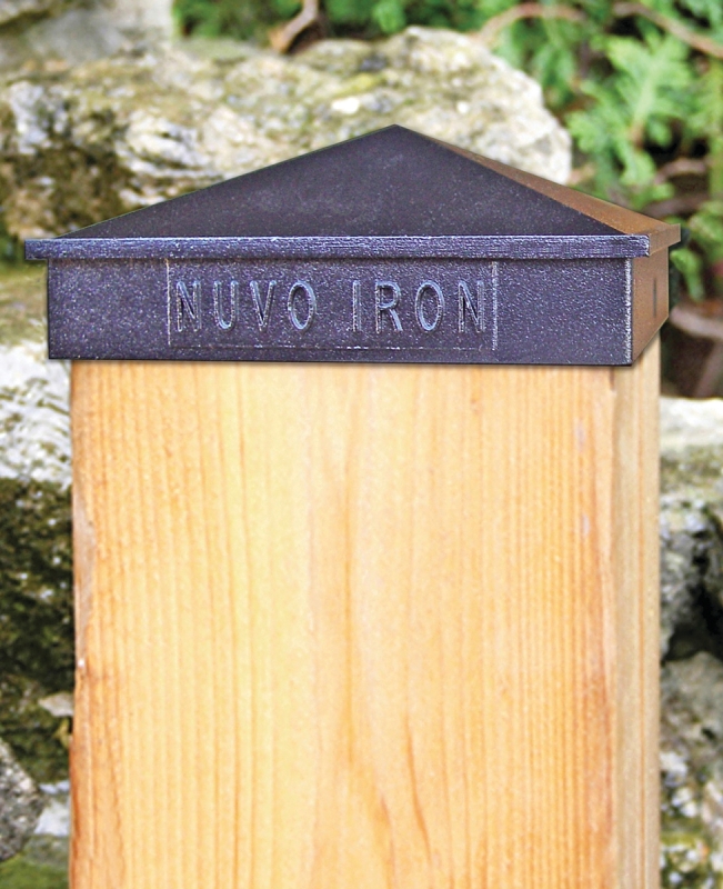 Nuvo Iron PCP14 Post Cap, 6 in L, 6 in W, Aluminum, Black