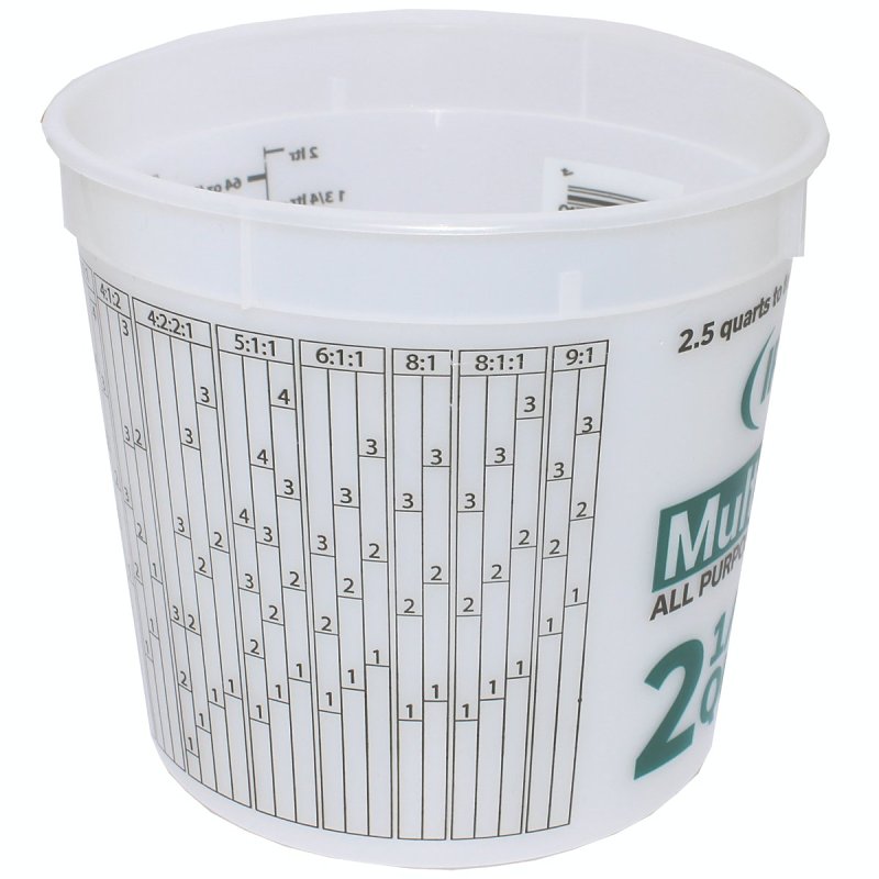 Leaktite #5M3 Multi-Mix Container, 2-1/2 qt, HDPE, Clear