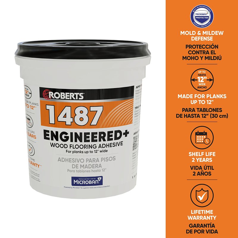 Roberts 1487-1 Floor Adhesive, Paste, Beige, 1 gal Pail