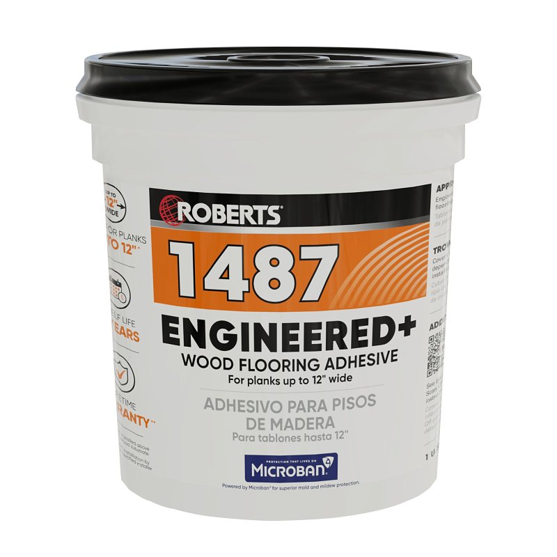 Roberts 1487-1 Floor Adhesive, Paste, Beige, 1 gal Pail