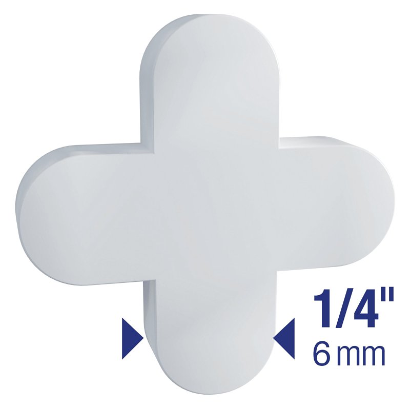QEP 10005 Series Tile Spacer, 1/4 in L, Plastic, White