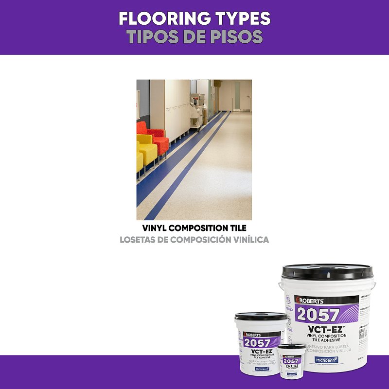 Roberts 2057-4 VCT Flooring Adhesive, Paste, Very Mild, Beige, 4 gal Pail