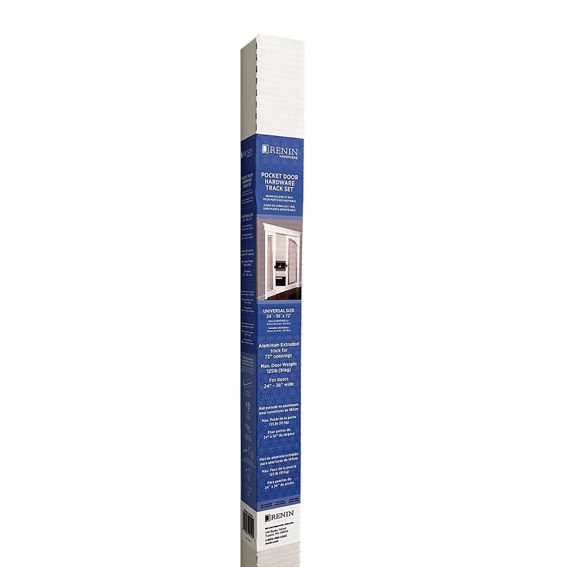 Renin PD100-07200-AL Pocket Door Hardware Track Set, Aluminum, 36 in W, 72 in H