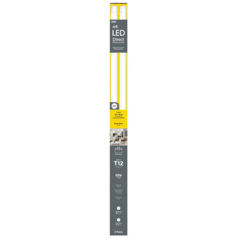 Feit Electric T1248/830/LEDG2/2 LED Fluorescent Tube, 1800 Lumens, 20 W, T12 Lamp, 40 W Equivalent, Frosted