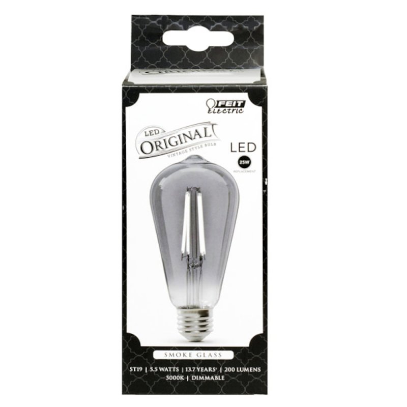 Feit Electric ST19/SMK/VG/LED LED Bulb, Decorative, ST19 Lamp, 25 W Equivalent, E26 Lamp Base, Dimmable, Clear