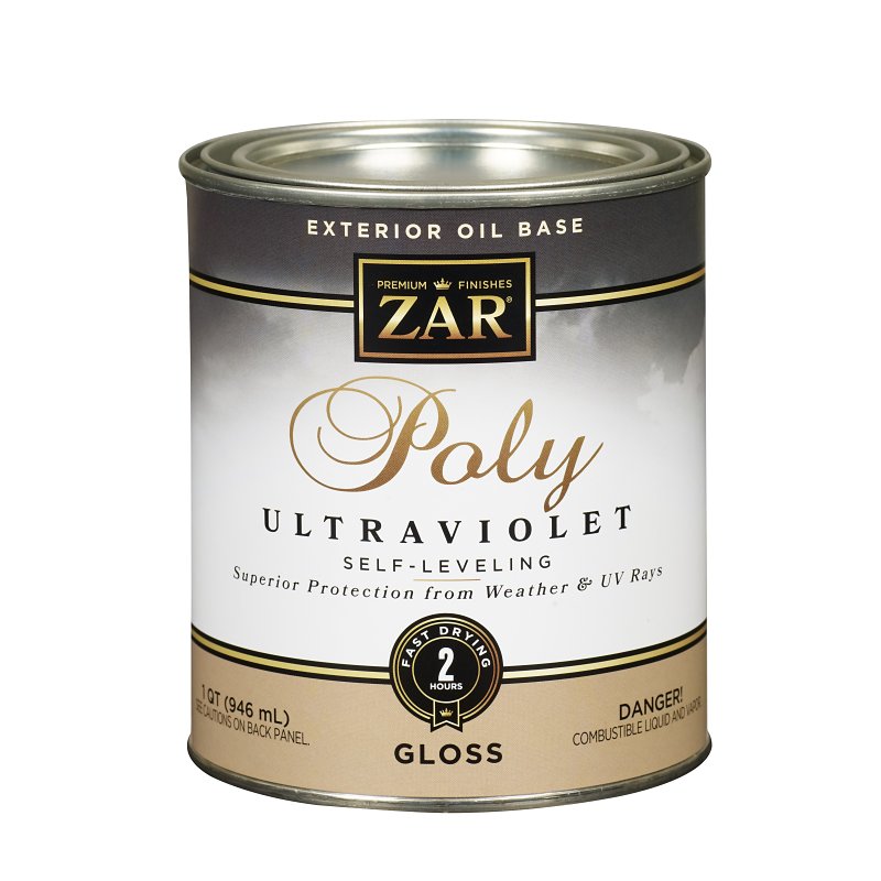 ZAR 34012 Exterior Polyurethane, Gloss, Liquid, Amber, 1 qt, Can