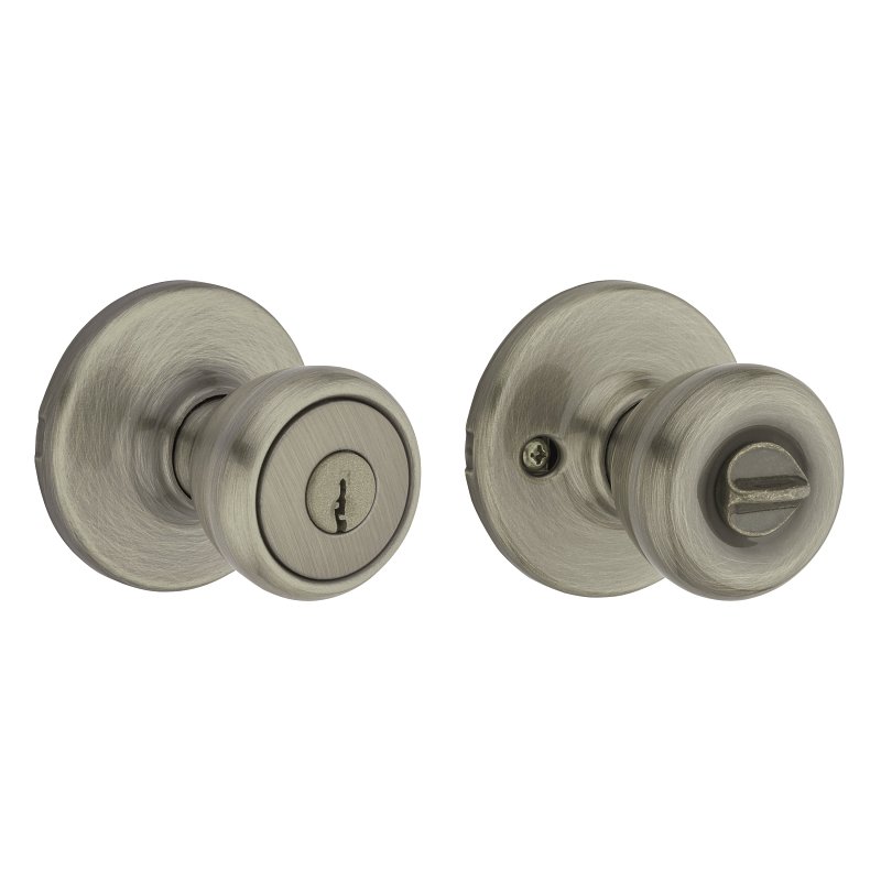 Kwikset 400T 5 6AL RCS K3 Entry Knob, Bell, Tylo, Antique Brass, Zinc, K3, KW1 Keyway, Residential, 3 Grade