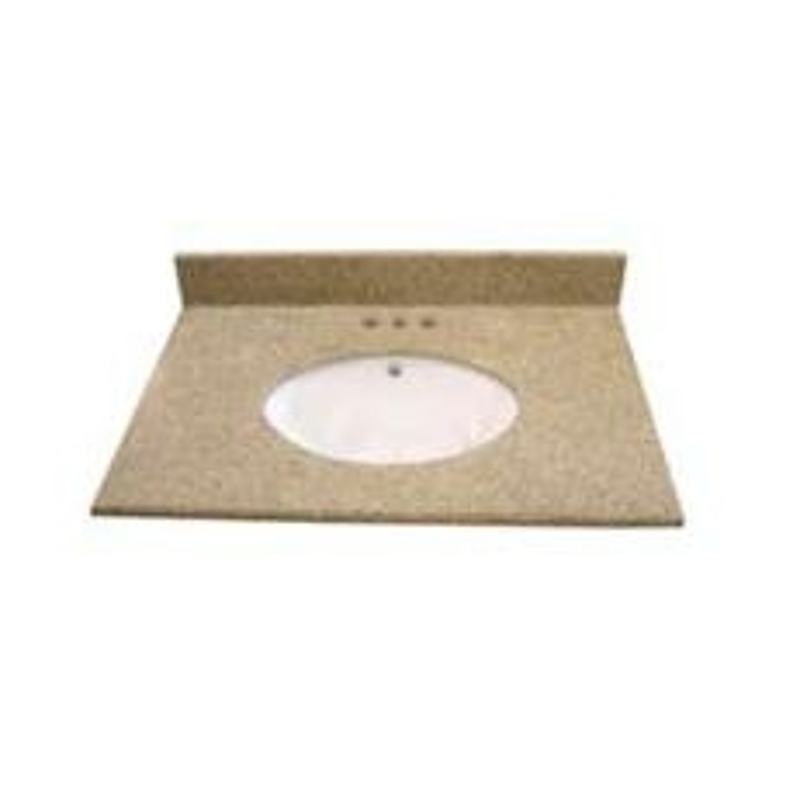 Luxo Marble PGR PGR31X224682W Sink, 31 in OAL, 22 in OAW, Granite Stone, Brown, Oval Bowl