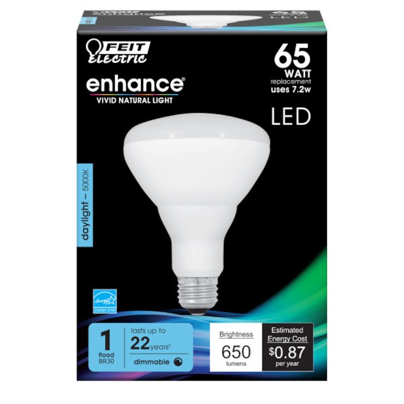 Feit Electric BR30DM/950CA LED Bulb, Flood/Spotlight, 650 Lumens, 7.2 W, BR30 Lamp, 65 W Equivalent, Daylight