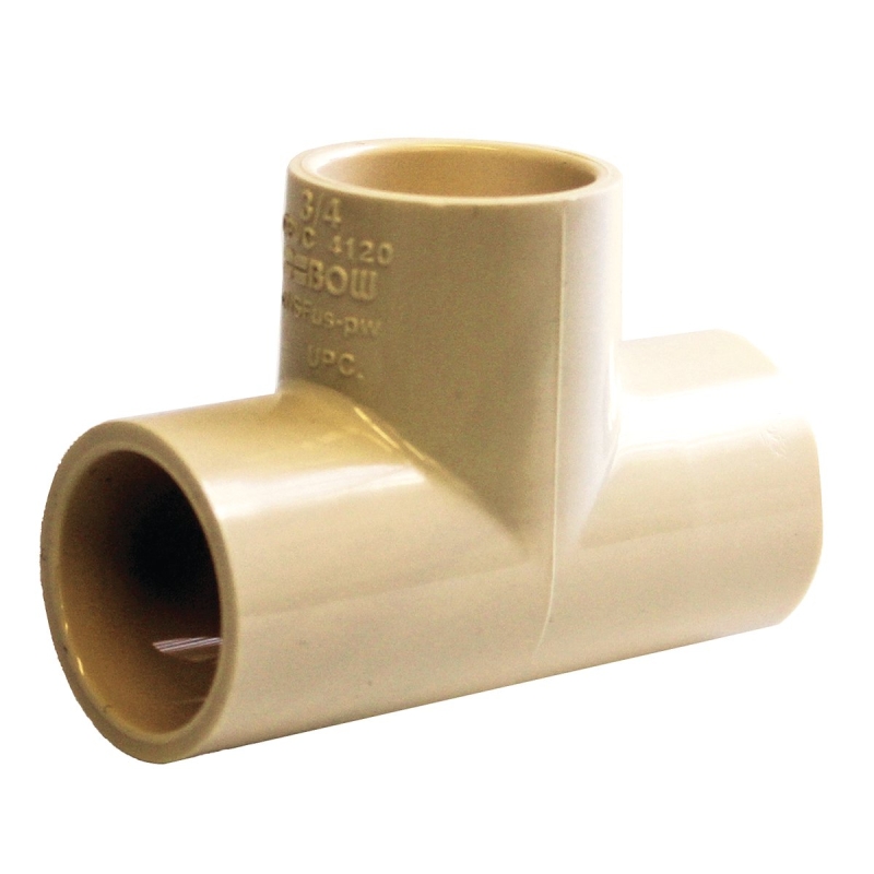 BOW 568477 Pipe Tee, 3/4 in, Hub, CPVC, White