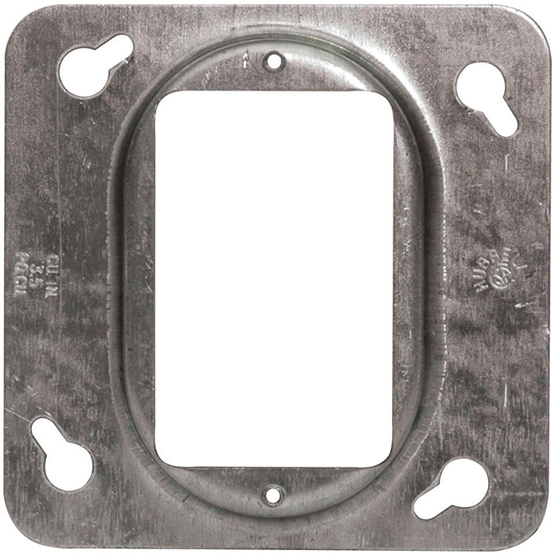 Hubbell 52C13BAR Box Cover, 4 in L, 4 in W, Square, Metal, Silver, Galvanized