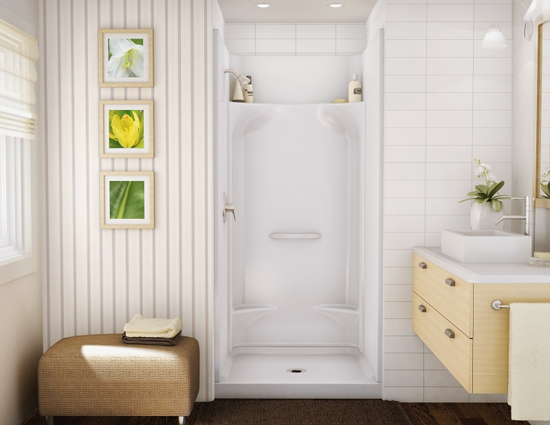 Maax 148024-000-002-29 4-Piece Shower Kit, 76 in H x 36 in D, Alcove Mount, 32-1/2 x 72-5/8 in Opening