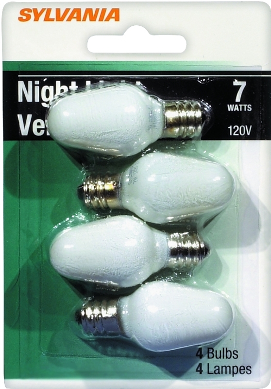 Sylvania 13544 Incandescent Lamp, 7 W, Candelabra E12 Lamp Base, 2850 K Color Temp, 3000 hr Average Life