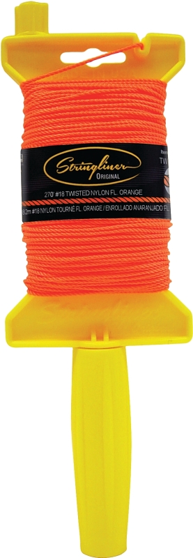 Stringliner 11706 Line Reel, 500 ft L Line, Fluorescent Orange Line