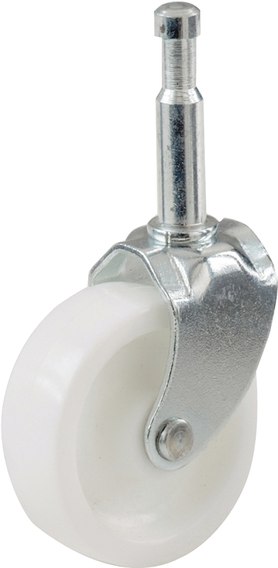Shepherd Hardware 9040 Swivel Caster, Stem Mounting, 4.56 in W x 2.19 in D x 6.56 in H Dimensions, 2 in Dia Wheel, White