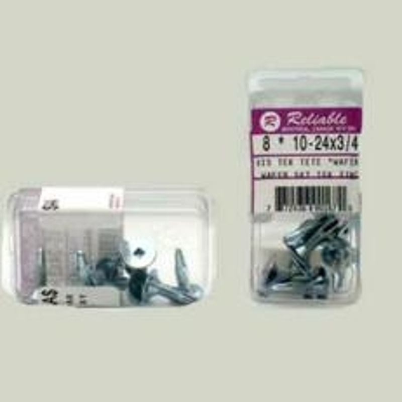Reliable WKTZ Series WKTZ10114MR Screw, #10-24 Thread, 1-1/4 in L, Full Thread, Wafer Head, Square Drive, Steel, Zinc