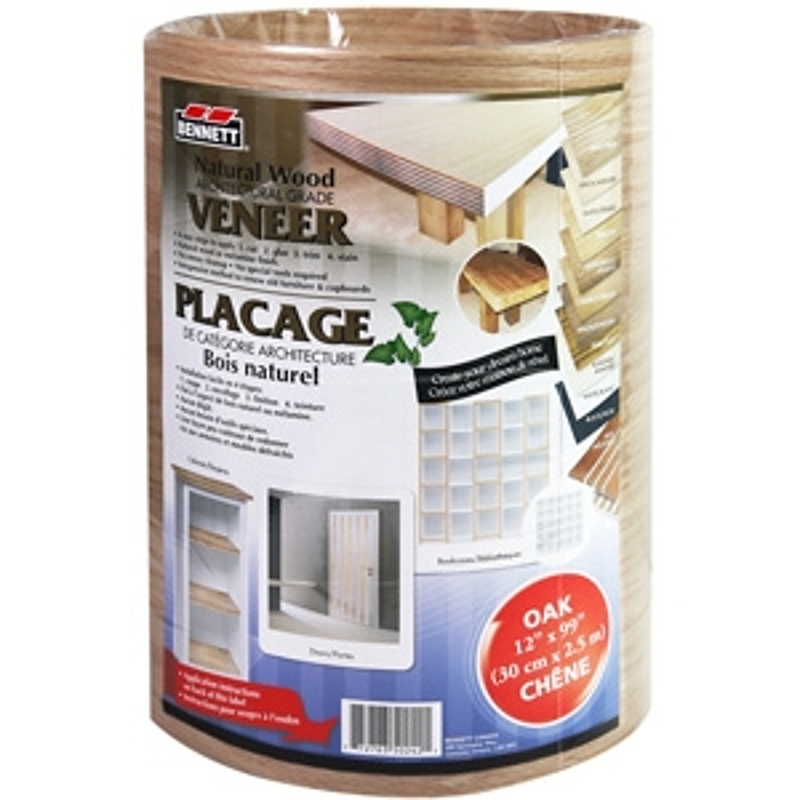 Bennett OAK 6X99 Non-Glued Wood Veneer, 99 in L Nominal, 6 in W Nominal, Oak