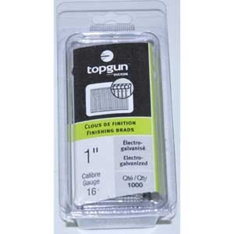 Duchesne 80401810755 Finish Nail, 1-1/4 in L, 16 ga, Electro-Galvanized, Brad, Thin Head, Thin Shank