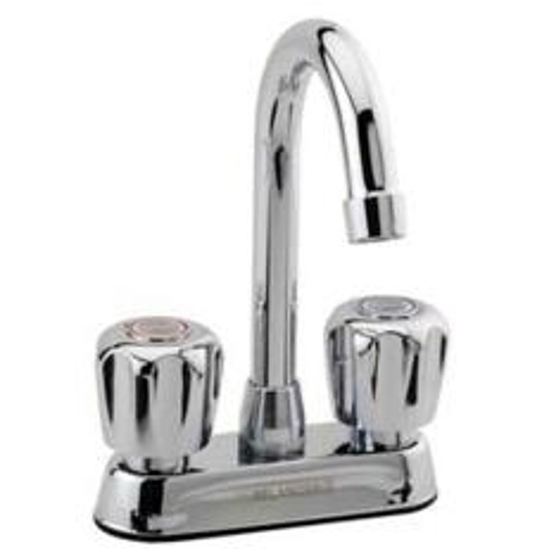 Belanger 3055W Bar Sink Faucet, 5.7 Lap, 2-Faucet Hole, Brass/Metal, Chrome Plated, Deck Mounting, 4 in Faucet Centers