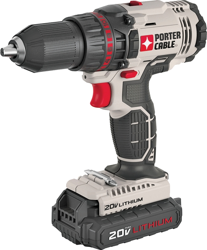 PORTER-CABLE PCC601LA Drill/Driver, 20 V, 1.3 Ah, 1/2 in Chuck, Keyless Chuck, Includes: PCC601 20 V Max Charger