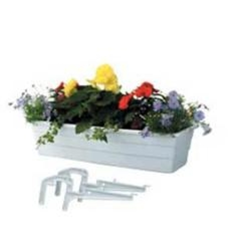DCN 2800/6 Balcony Planter, 4-1/2 in H, 6-3/4 in W, Thermoplastic, White