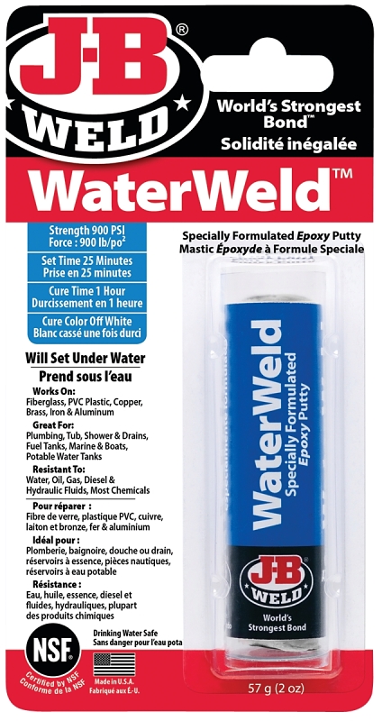 J-B Weld 8277F Epoxy Putty, Off-White, Solid, 2 oz Tube