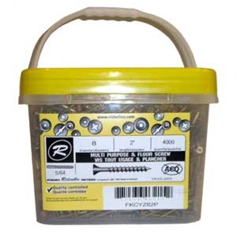 Reliable FKCYZ Series FKCYZ82P Screw, #8-10 Thread, 2 in L, Coarse, Partial Thread, Bugle, Square Drive, 4000/BX