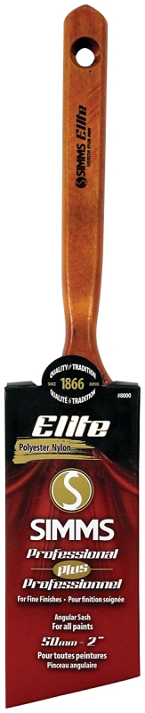 Simms 8000-50 Paint Brush, 2 in W, Angle Sash Brush, 2-7/8 in L Bristle, Nylon/Polyester Bristle