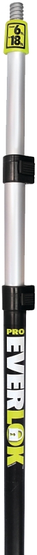 Simms A-2069 Telescopic Extension Pole, 1 in Dia, 6 to 18 ft L, Anodized Aluminum, Foam Handle