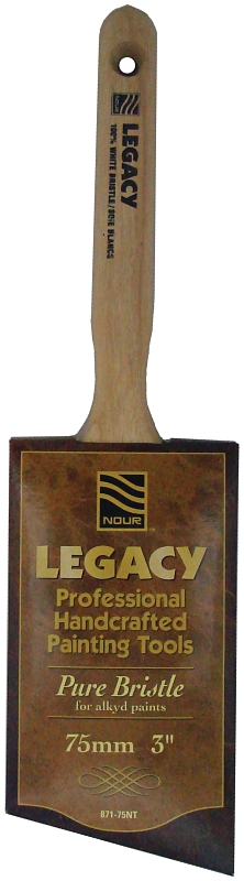 Nour 870-75NT Paint Brush, 3 in W, Wall Brush, Hog Bristle, Beavertail Handle