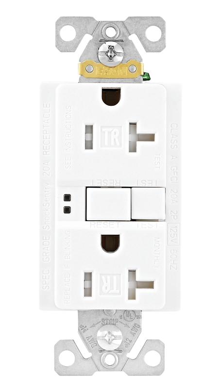 Eaton TRGF20W-SPL GFCI Receptacle, 125 V, 20 A